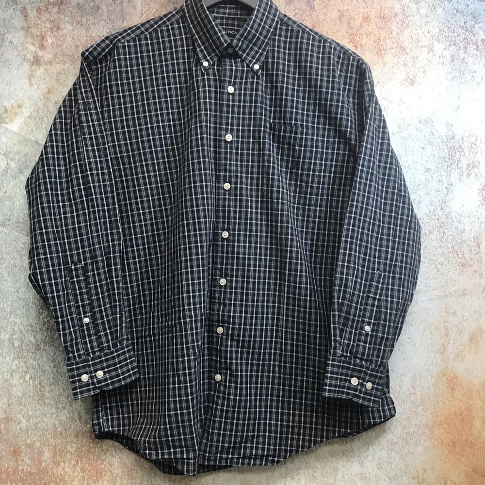 Nautica Men’s Dress Shirt Button Down L 16.5 32/33